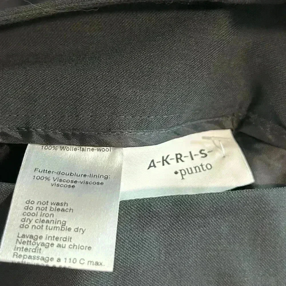 Akris Punto Womens US 6 Wool Double-Face Bootcut Pants Gray with side Zipper